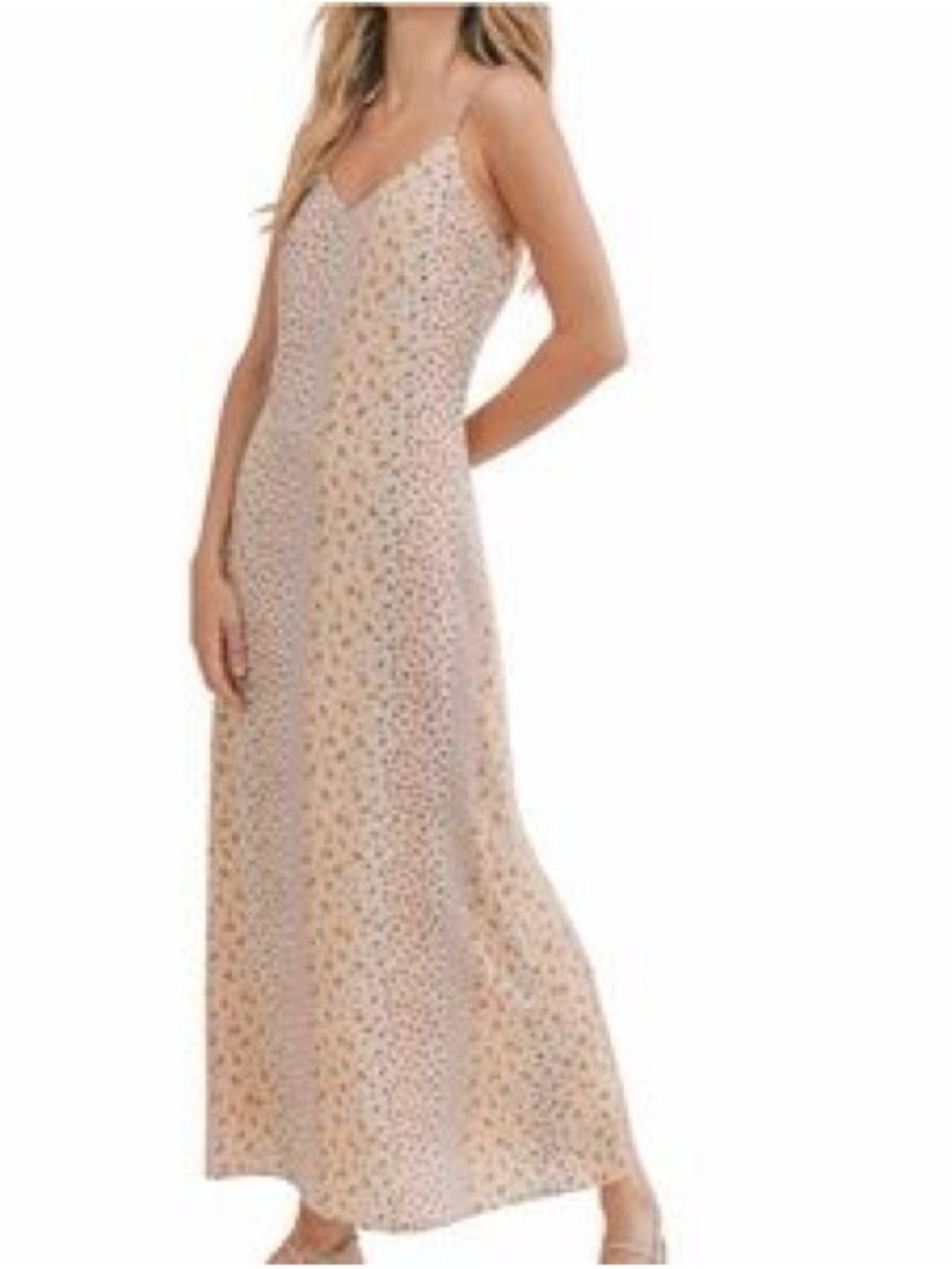 Sadie & Sage Cream Maxi Slip Dress with Yellow Floral Print - Picture 4 of 4